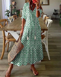 Luna | Mühelos Boho-Stil Midi Kleid - Grün