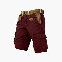 Herren-Utility-Shorts mit Taschen für Freizeit und Abenteuer - Rot