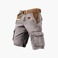 Herren-Utility-Shorts mit Taschen für Freizeit und Abenteuer - Grau