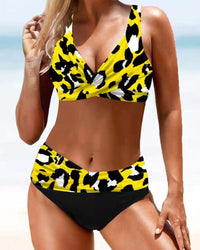 Romy | Fröhlicher Bunter Bikini - Gelb