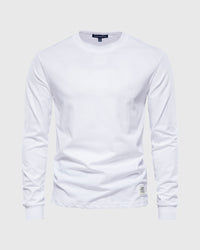 Eric | Herren Casual Slim Fit Langarm T-Shirt - Weiß
