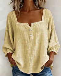 Zoe | Elegante Bluse Damen Eckiger Stil - Gelb