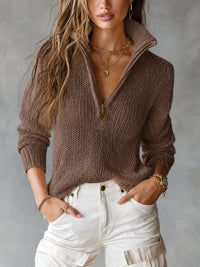 Sophie | Damen Pullover mit langen Ärmeln - Braun