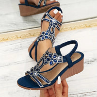 Susan – Orthopädische Keilsandalen - Königsblau