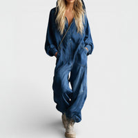 Estielle - Jeans Overall Mit Kapuze - Dunkelblau
