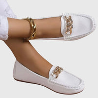 Yasmin | Damen Schlupf Ballerinas Runde Spitze – Ballerinas Rundspitze Alltag 2026 - Weiß