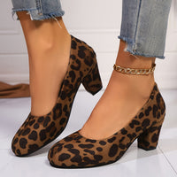 Emilia | Pumps Damen stilvoll mit breiter Spitze - Leopardenmuster