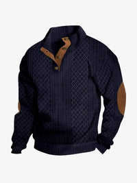 Moritz | Herren Casual Zopfmuster Regular Fit Pullover - Marineblau