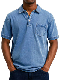 Leo | Vintage Casual Polo - Blau