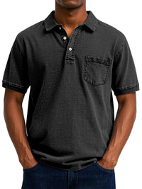 Leo | Vintage Casual Polo - Schwarz