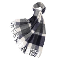 Luxus-Wollschal | warmer langer Schal - Blau grau