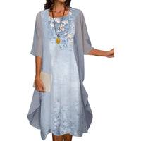 Venolia – Zweiteiliges Kleid Mit Blumenmuster - Blau