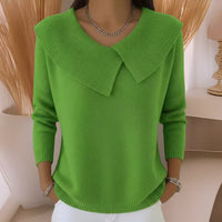 Jennifer™ | Strickpullover mit weichem Kragen - Hellgrün