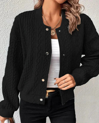 HELENE – Damen-Pulloverjacke – Elegante Strickjacke im Stilvollen Design - Schwarz