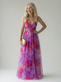 Isel | Damen Weiches Wickel Maxikleid – Soft Wrap Maxi Kleid - Pink