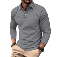 Rafael | Premium Polo Herren stilvoll mit kontrastierendem Kragen - Grau