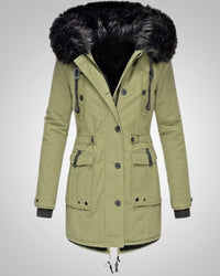 Elena | Damen Gefütterte Winter Parka Jacke - Grün
