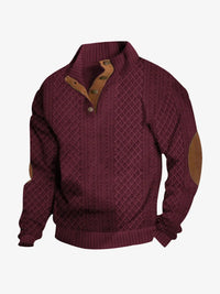 Moritz | Herren Casual Zopfmuster Regular Fit Pullover - Rot