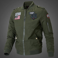 Herren Bomberjacke mit Patch-Applikationen und Ärmeltasche - Grün
