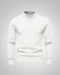 Fabian | Herren Klassiker Stehkragenpullover - Weiß