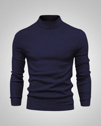 Fabian | Herren Klassiker Stehkragenpullover - Marineblau