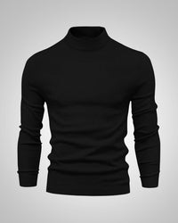 Fabian | Herren Klassiker Stehkragenpullover - Schwarz