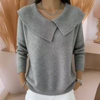 Jennifer™ | Strickpullover mit weichem Kragen - Grau
