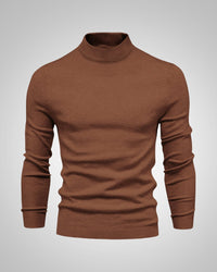Fabian | Herren Klassiker Stehkragenpullover - Braun