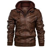 Herren Jacke mit abnehmbarer Kapuze und Taschen - Rot