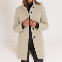 Victoria | Damenjacke mit hohem Kragen luxuriös - Beige