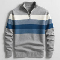 Finn | Herren-Pullover gestreift klassisch & modern - Grau