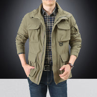Herren Utility-Fieldjacke mit Klapp- und Reißverschlusstaschen - Khaki