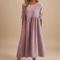 Layla | Damen Leichtes Luftiges Kleid – Leicht Luftig Sommerkleid Damen - Pink