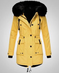 Elena | Damen Gefütterte Winter Parka Jacke - Gelb