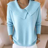 Jennifer™ | Strickpullover mit weichem Kragen - Hellblau