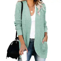 HANAE –  Long-cardigan mit retro-flair - Rote Bohnenpaste grün