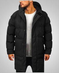 Robert | Herren Lange Steppjacke Winter Parka - Schwarz