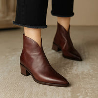 Christina™ | Luxuriöse Stiefeletten mit niedrigem Absatz - Braun