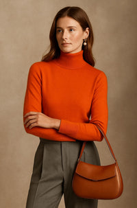 Ella | Damen Kaschmirpullover modern & komfortabel - Orange