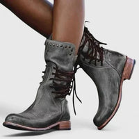 Birgit | Damen Klassische Schnürstiefel - Grau
