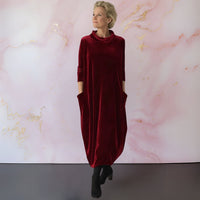 Anja™ | Samtiges elegantes Maxikleid - Rot