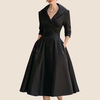 Rosalie | Elegantes Midikleid mit subtilem Glanz - Schwarz