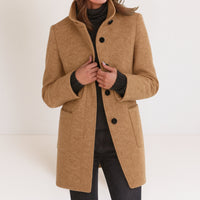 Victoria | Damenjacke mit hohem Kragen luxuriös - Khaki