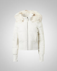 Isabel | Damen Gesteppter Winter Jacke Parka - Weiß