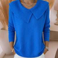 Jennifer™ | Strickpullover mit weichem Kragen - Blau