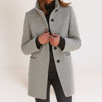 Victoria | Damenjacke mit hohem Kragen luxuriös - Grau