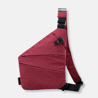 Liv | Sichere Schultertasche aus Nylon - Bordeauxrot