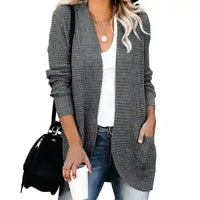 HANAE –  Long-cardigan mit retro-flair - Dunkelgrau
