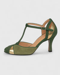Olga | Damen Bequeme Elegante Absatzschuhe – Bequem Elegant Pumps - Grün