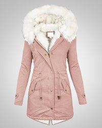 Nele | Damen Gefütterte Winter Parka Jacke - Rosa